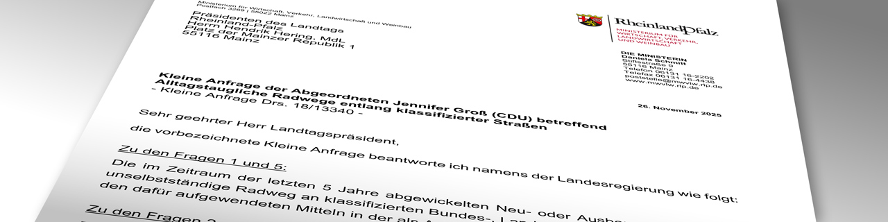 Kleine Anfrage - Antwortschreiben aus Mainz