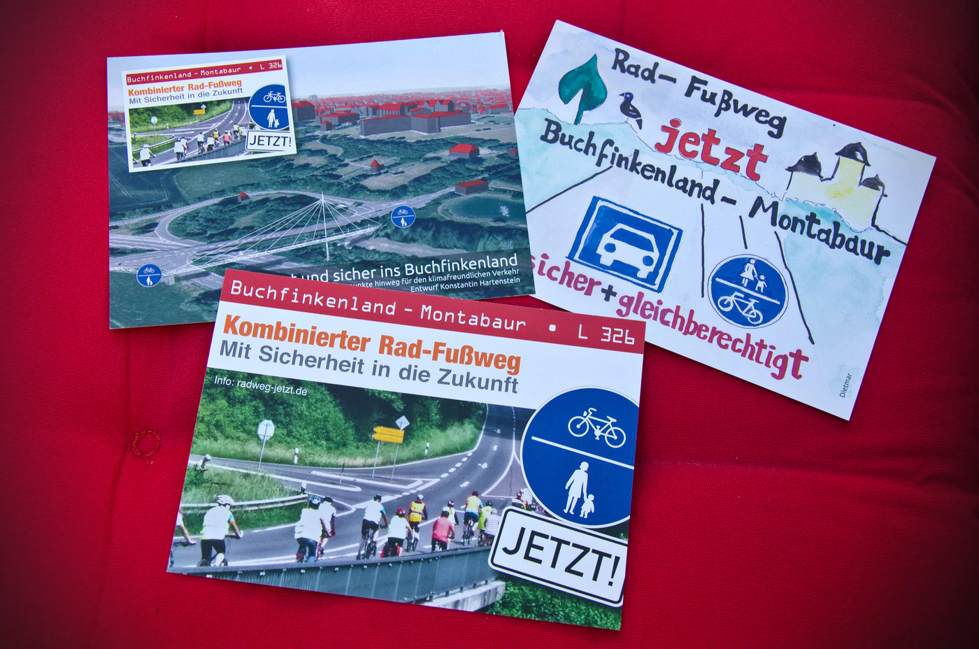 Radweg Jetzt - Postkartenaktion - 3 Motive